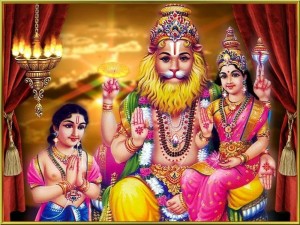 lord narsimha with lakshmi bhakthishakthi