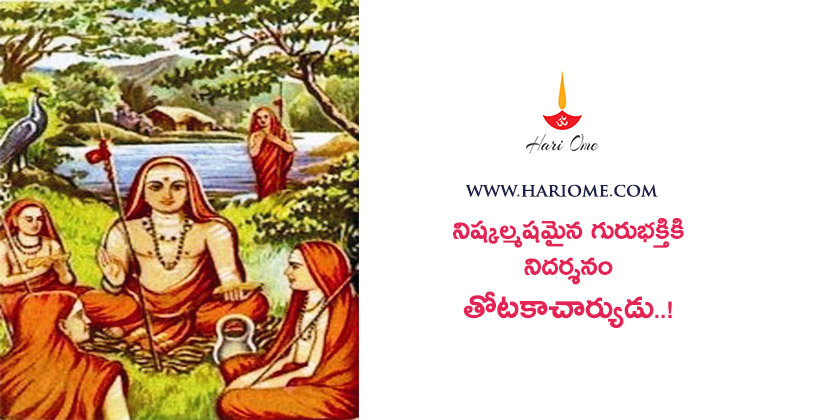 నిష్కల్మషమైన గురుభక్తికి నిదర్శనం తోటకాచార్యుడు.