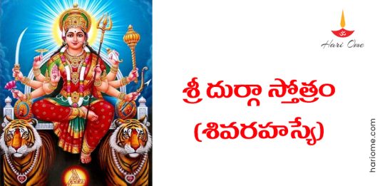 Sri Durga Stotram (Shiva Rahasya) Lyrics in Telugu
