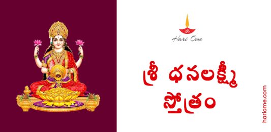 Sri Dhana Lakshmi Stotram Lyrics in Telugu