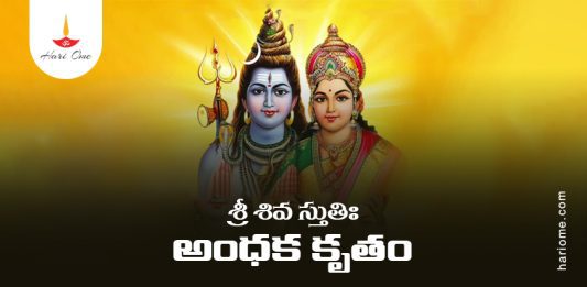 Andhaka Krita Shiva Stuti Lyrics in Telugu