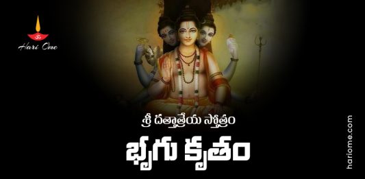 Bhrigu Kruta Sri Dattatreya Stotram Lyrics In Telugu