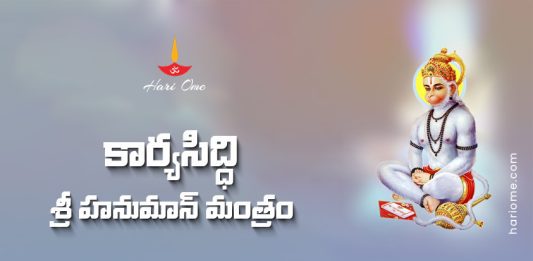Karya Siddhi Hanuman Mantram Lyrics in Telugu