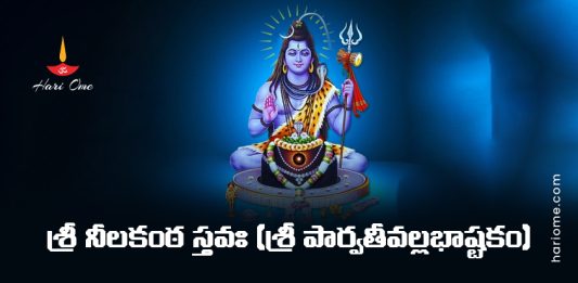 Sri Neelakanta Stava (Parvathi Vallabha Ashtakam) Lyrics in Telugu