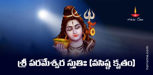Vasishta Krita Parameshwara Stuti Lyrics in Telugu