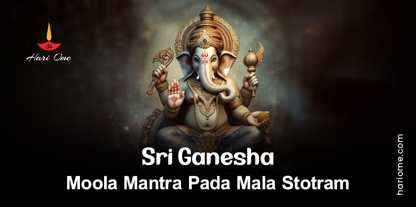 Sri Ganesha Moola Mantra Pada Mala Stotram in English
