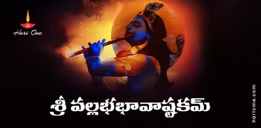 Sri Vallabha Bhava Ashtakam Lyrics in Telugu PDF