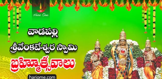 Vadapalli Sri Venkateswara Swamy Brahmotsavam Dates