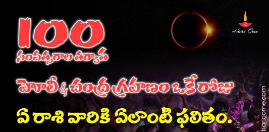 Lunar Eclipse on Holi 2024